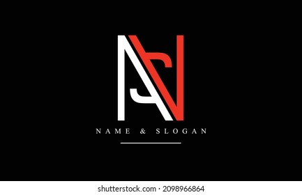 SN, NS, S, N letras abstractas monograma