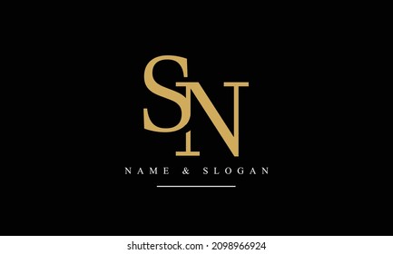 SN, NS, S, N abstract letters logo monogram