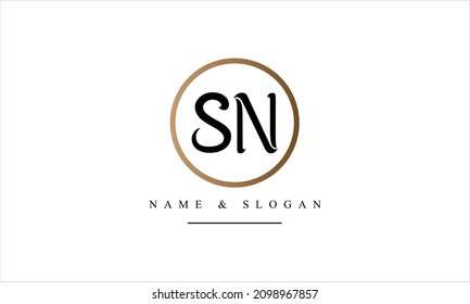 SN, NS, S, N abstract letters logo monogram