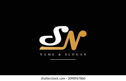 SN, NS, S, N abstract letters logo monogram