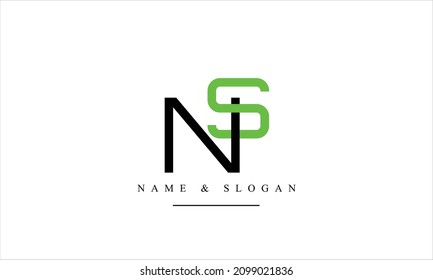 SN, NS, S, N letras abstractas monograma