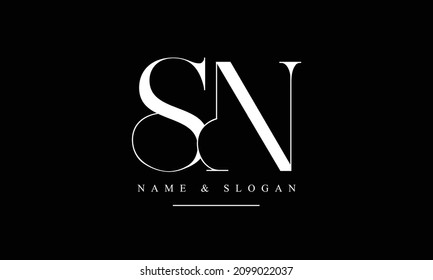SN, NS, S, N letras abstractas monograma