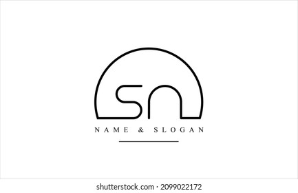 SN, NS, S, N abstract letters logo monogram