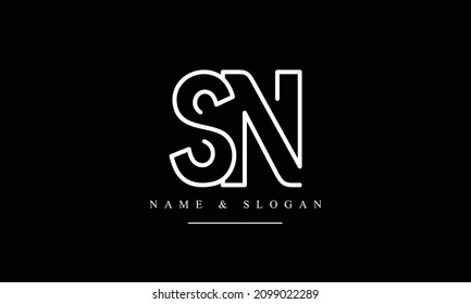 SN, NS, S, N abstract letters logo monogram