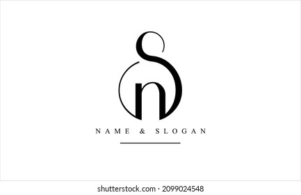 SN, NS, S, N abstract letters logo monogram