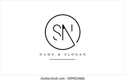 SN, NS, S, N abstract letters logo monogram