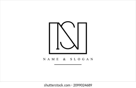 SN, NS, S, N abstract letters logo monogram