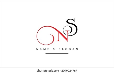 SN, NS, S, N letras abstractas monograma