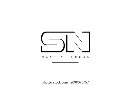 SN, NS, S, N abstract letters logo monogram
