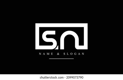SN, NS, S, N letras abstractas monograma
