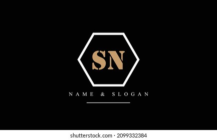 SN, NS, S, N abstract letters logo monogram