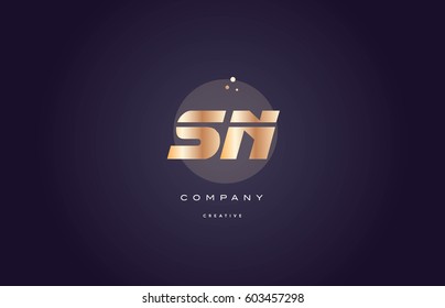 sn s n  gold yellow golden metal metallic bold luxury product modern creative gradient alphabet company logo design vector icon template