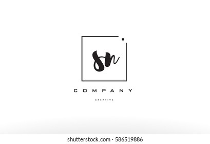 sn s n hand writing written black white alphabet company letter logo square background small lowercase design creative vector icon template 