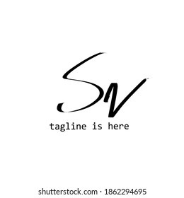 SN S N Initial handwriting creative fashion elegant design logo template vector