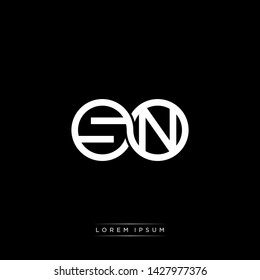 SN S N initial letter linked circle capital monogram logo modern template