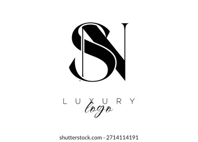 Letra Serif SN Monogram Tipografia Logotipo para identidade de marca premium elegante