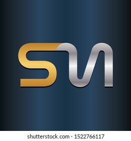 SN SM MS NS Double letter Initial Logo
