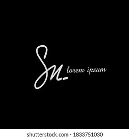 Sn tagline Logotipo inicial de escritura a mano vectorial