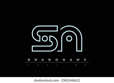 SN Technology Letter Logo Template. This tech letter logo is a graphic mark that uses letters to represent a technology company.