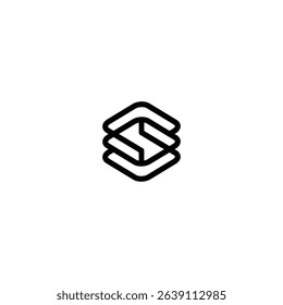 SN vector technology logo illusion