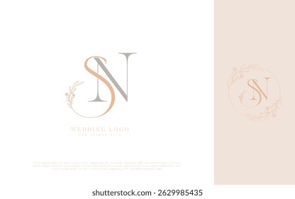 Logotipo de la Boda de SN con el monograma floral