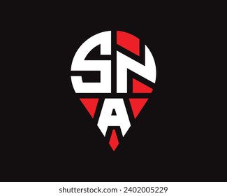 SNA letter location shape logo design