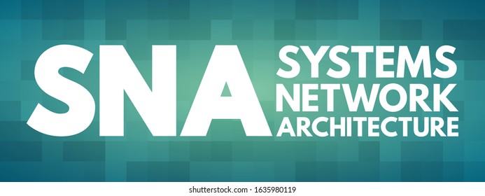 SNA Systems Network Architecture - complete protocol stack for interconnecting computers and their resources, acronym text concept background
