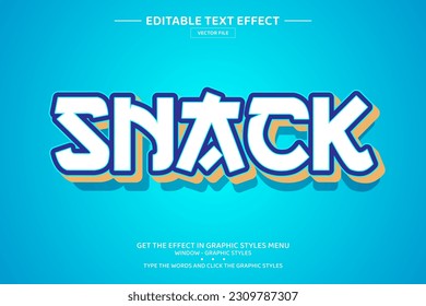 Vorlage für bearbeitbaren 3D-Texteffekt Snack