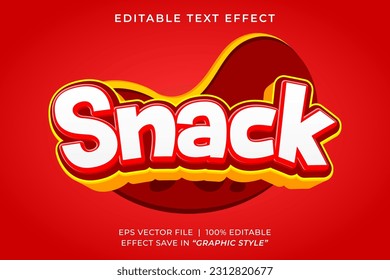 Snack 3D editable text effect food menu style template