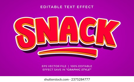 Snack 3d editable text effect template