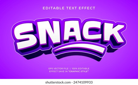 Snack 3D editable text effect food promotion style