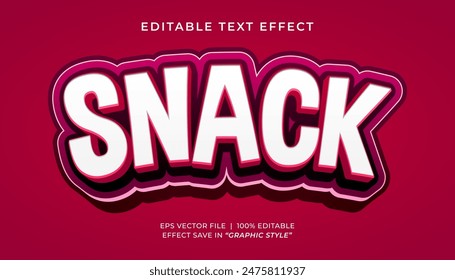 Snack 3d editable text effect template