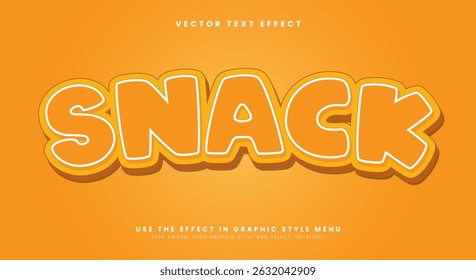 Snack 3d editable text effect template Suitable for cute style