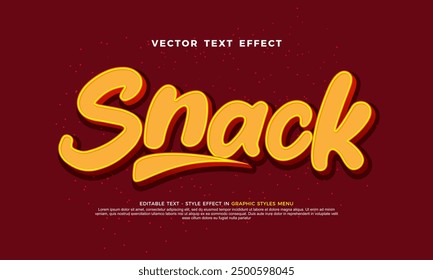 Snack 3d vector text effect