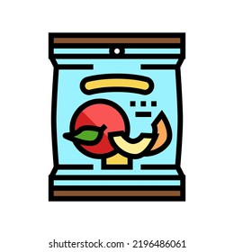 snack apple fruit color icon vector. snack apple fruit sign. isolated symbol illustration