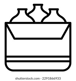 Vector de contorno de icono de baratillas baozi. Comida con bollos. Bao chino
