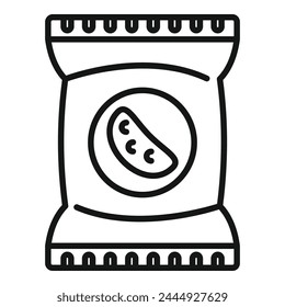 Snack bar icon outline vector. Biscuit nut food. Fast food lunch packet