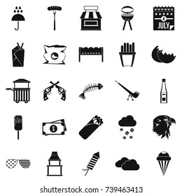 Snack bar icons set. Simple set of 25 snack bar vector icons for web isolated on white background
