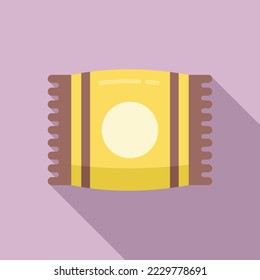 Snack bar pack icon flat vector. Granola energy. Sweet cereal