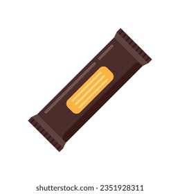 Snack bar package icon flat vector. Food granola. Sweet protein isolated