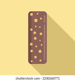 Snack bar product icon flat vector. Granola food. Healthy chocolate