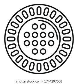 Icono de galletas de aperitivo. Icono de vector de oscilación de chiringuito para diseño web aislado en fondo blanco
