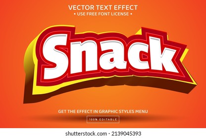 Snack bold 3D editable text effect template