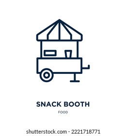 snack booth icon from food collection. Thin linear snack booth, snack, street outline icon isolated on white background. Line vector snack booth sign, symbol for web and mobile