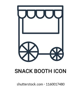 Snack booth icon vector isolated on white background, Snack booth transparent sign , outline linear symbol or thin lined pictogram
