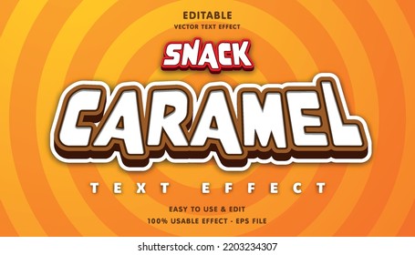 snack caramel editable text effect with modern and simple style, usable for logo or campaign title