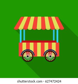 Snack cart icon in flat style isolated on white background. Circus symbol stock vector illustration.