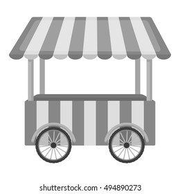 Snack cart icon in monochrome style isolated on white background. Circus symbol stock vector illustration.