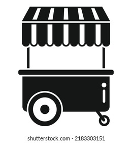 Snack Cart Icon Simple Vector. Market Shop. Stand Food