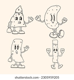 sNACK CHIPS CUTE RETRO VINTAGE CHARACTER
